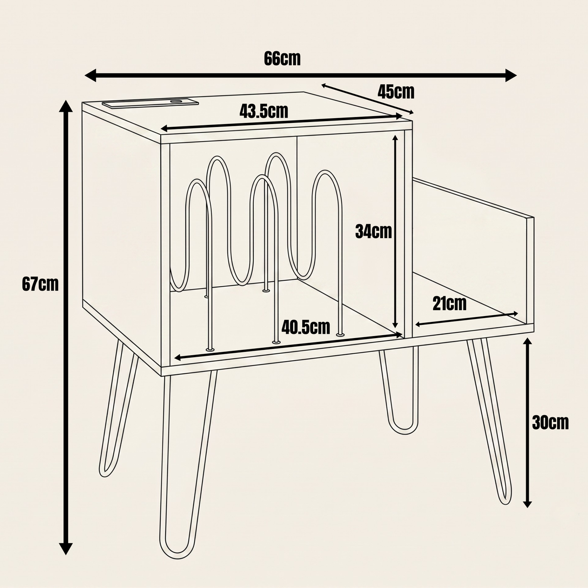 Table d'Appoint avec Station de Charge