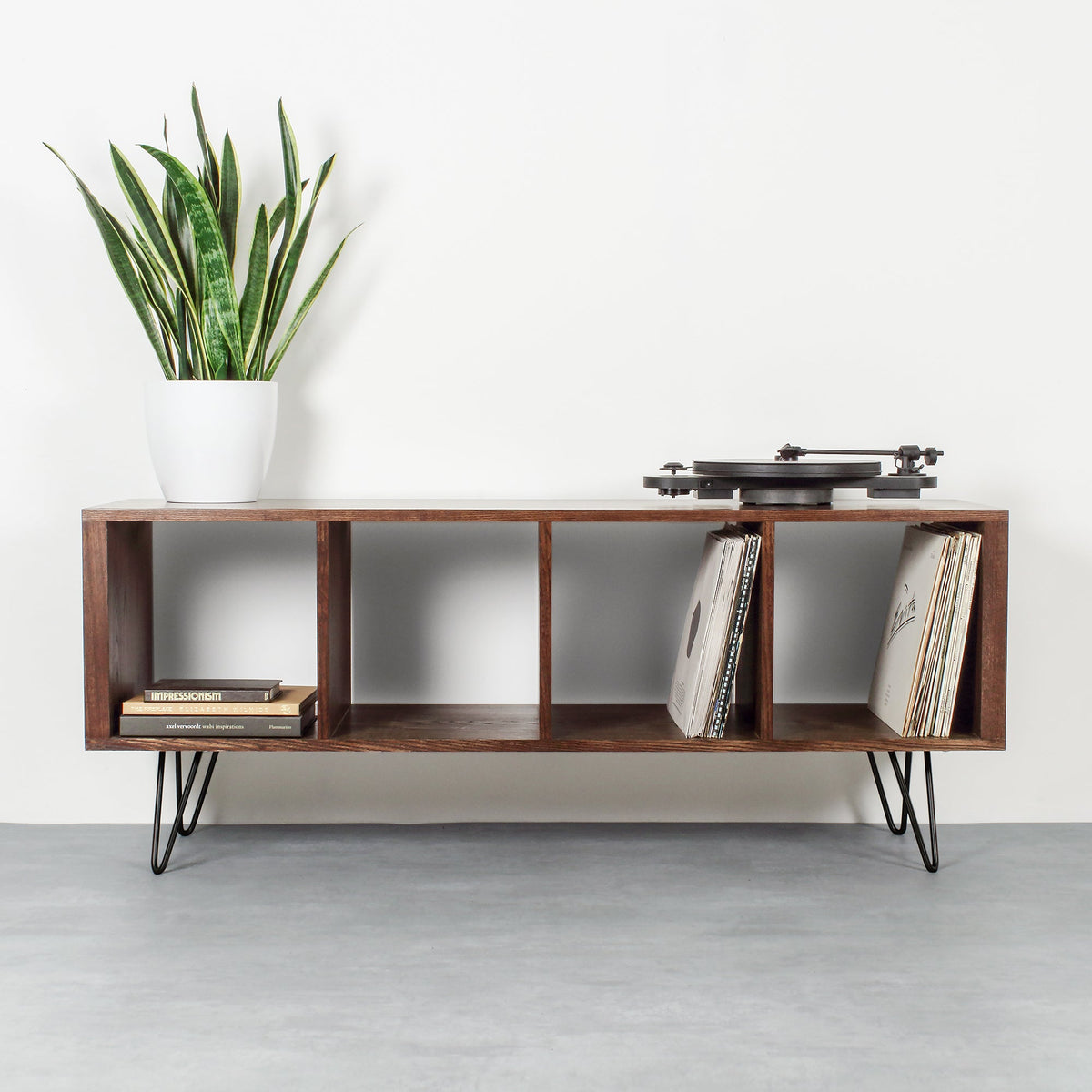 Meuble Vinyles Condor - Bois Massif, Pieds Épingle