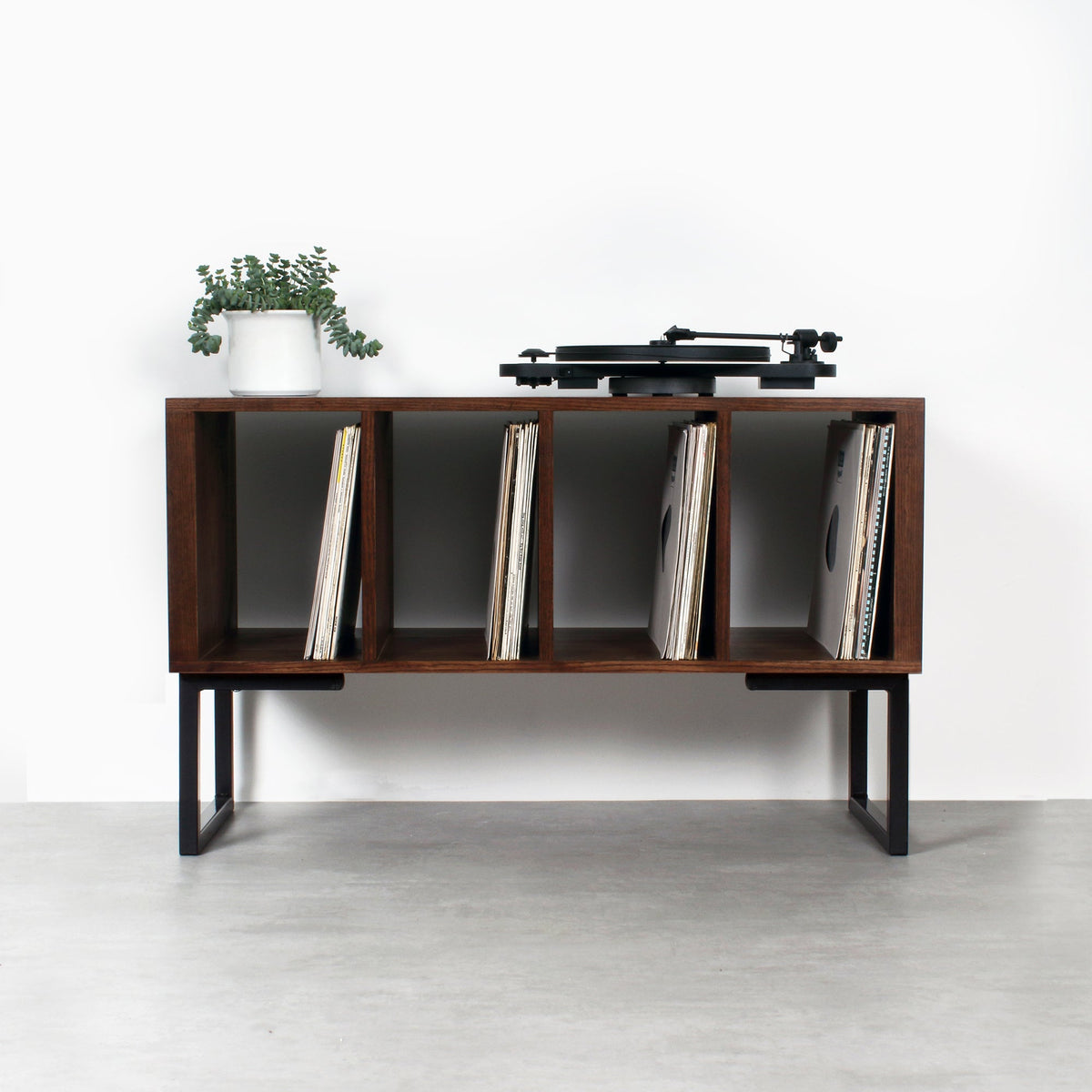Meuble Vinyles Condor - Bois Massif, Pieds Carrés