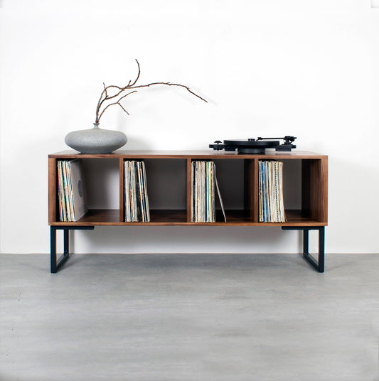 Meuble Vinyles Condor - Bois Massif, Pieds Carrés