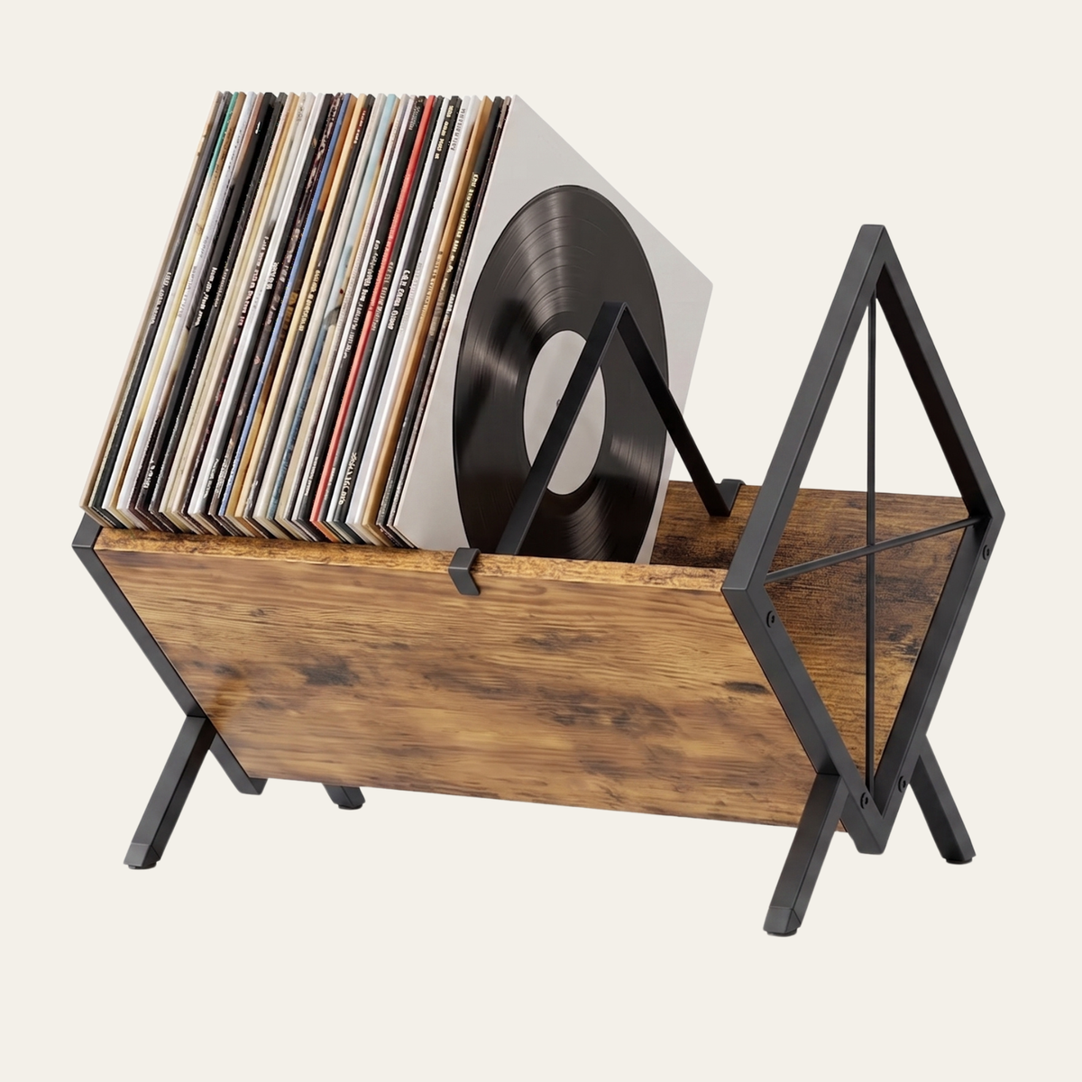 Porte-Vinyles Bois & Métal