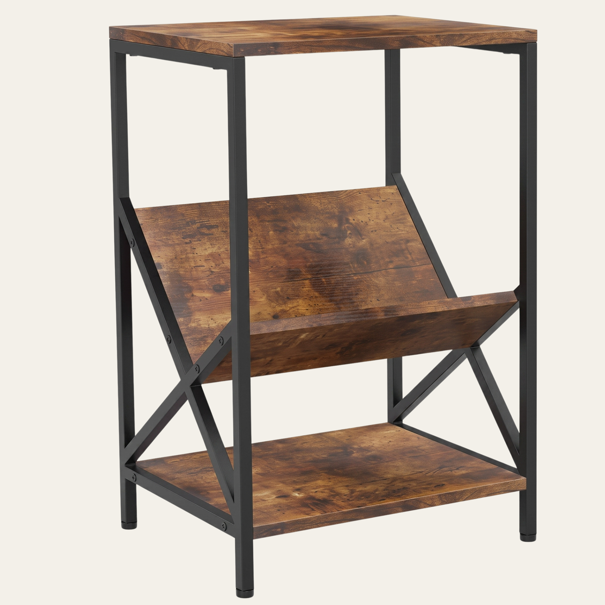 Table d'Appoint 3 Niveaux - Étagère Inclinée