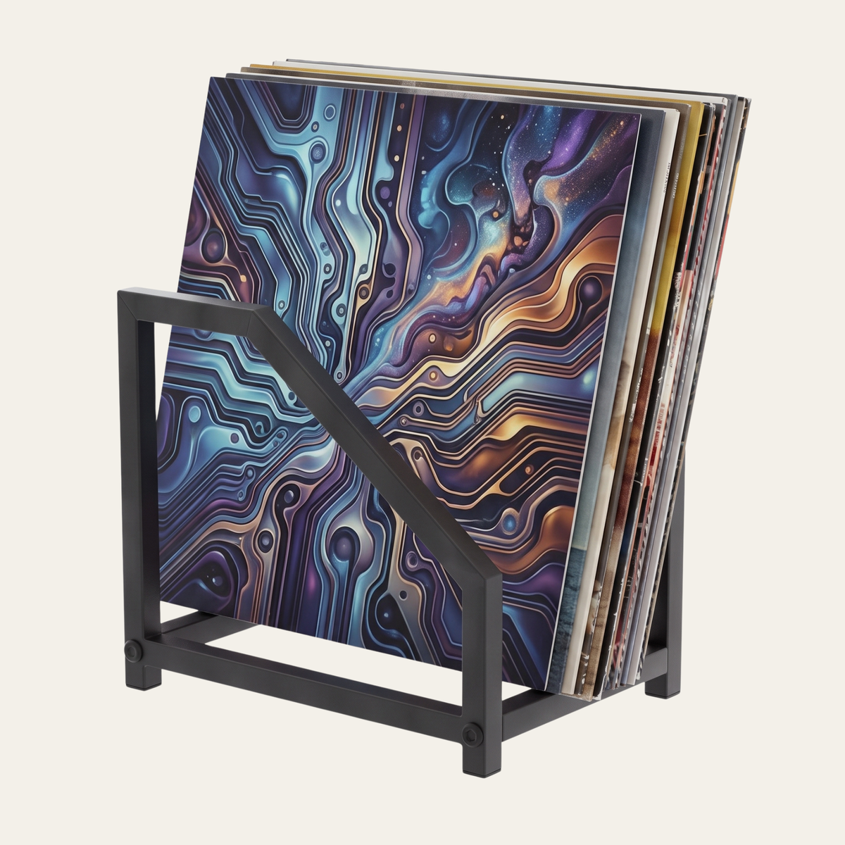 Support de Rangement Vinyles en Fer