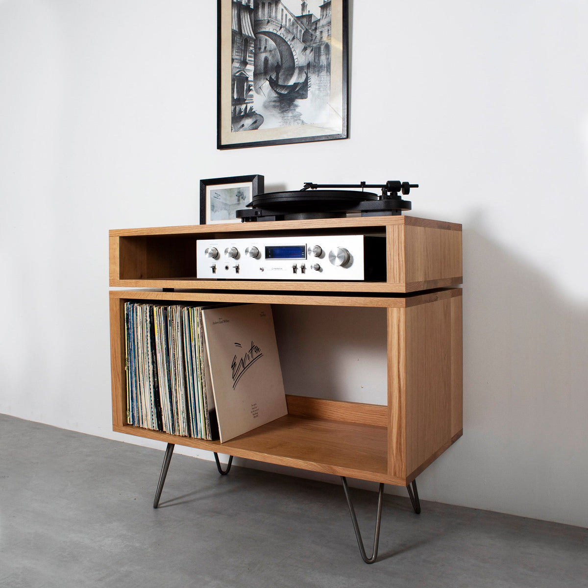 Meuble Platine Stack - Bois Massif, Pieds Épingle